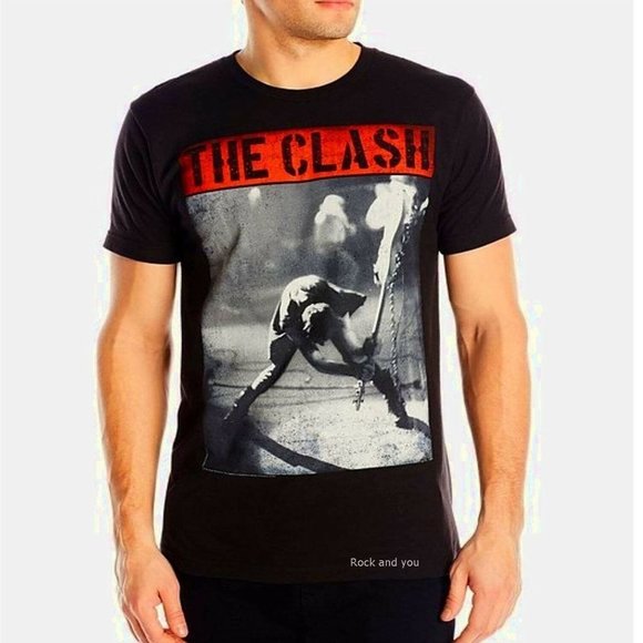 The Clash Smashing Guitar London is Calling Logo punk rock T-Shirt XL NWT - Picture 1 of 2